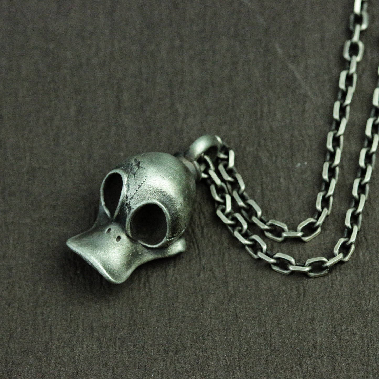 925 Silver Handmade Peaked Cap Skull Charm/Necklace/Pendant