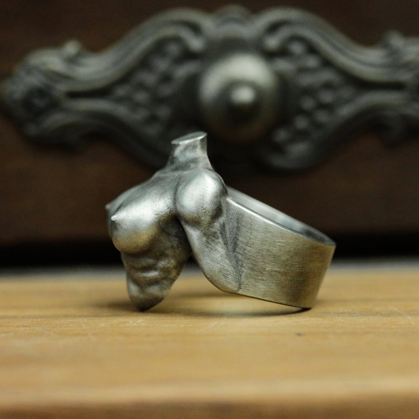 Nude 925 silver ring, fitness girl nude ring, handmade silver breast jewelry personalized gift - SATANHORN