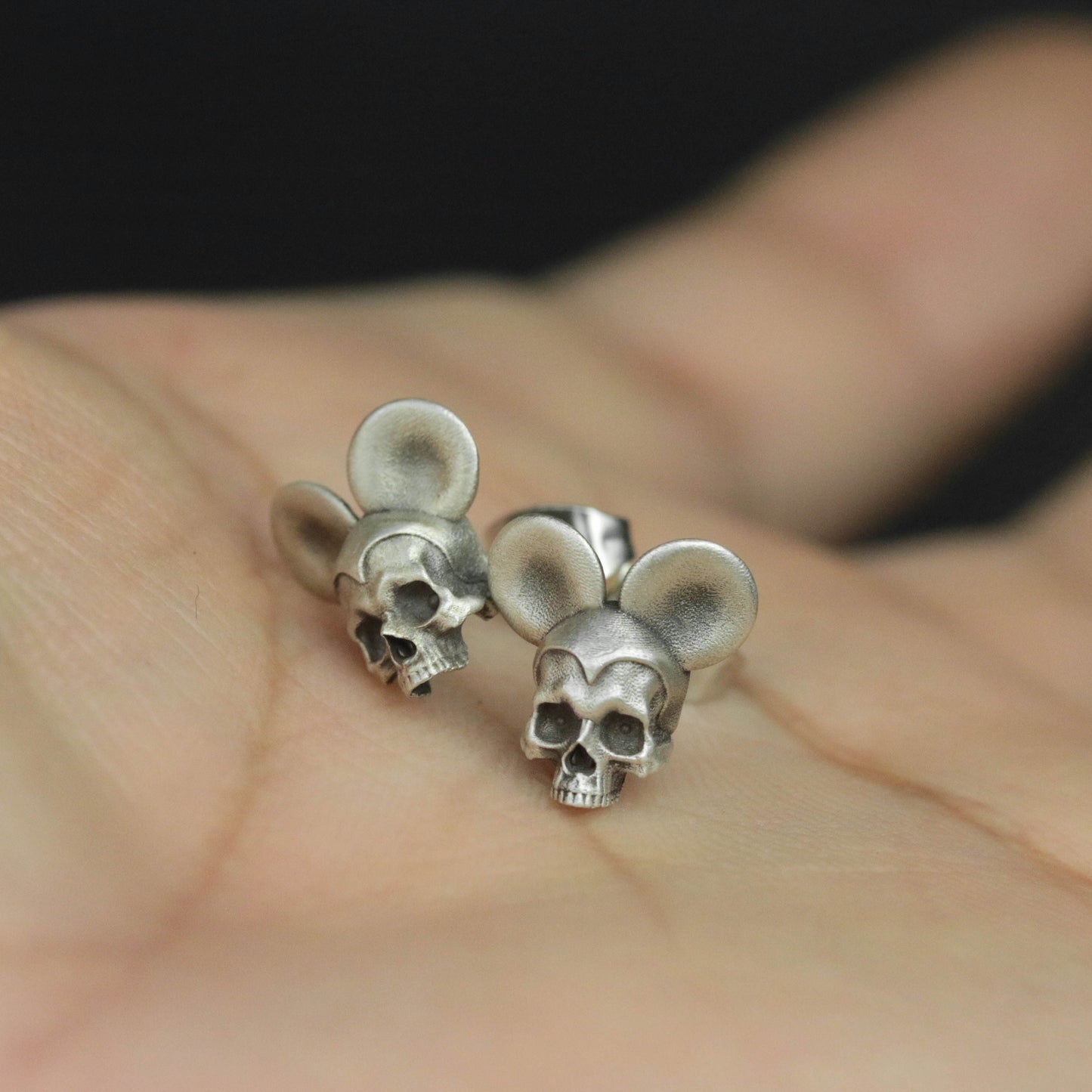mouse stud earrings, mouse skull, mouse accessories, skull stud earrings, skull accessories,Gifts for Him, Gifts for Men