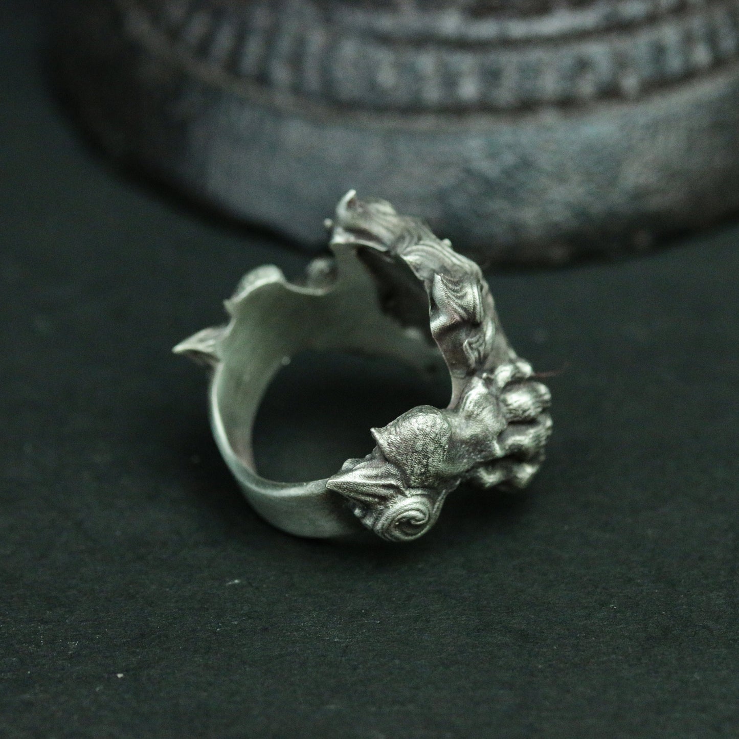 Shangshan Rushui 925 silver ring, monster claw silver ring, Chinese idiom jewelry personalized gift - SATANHORN