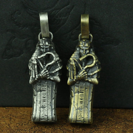 Egyptian Pharaoh Coffin 925 Silver Pendant Necklace, Egyptian Coffin, Pharaoh Statue, Amulet Necklace, Men's Pendant Necklace