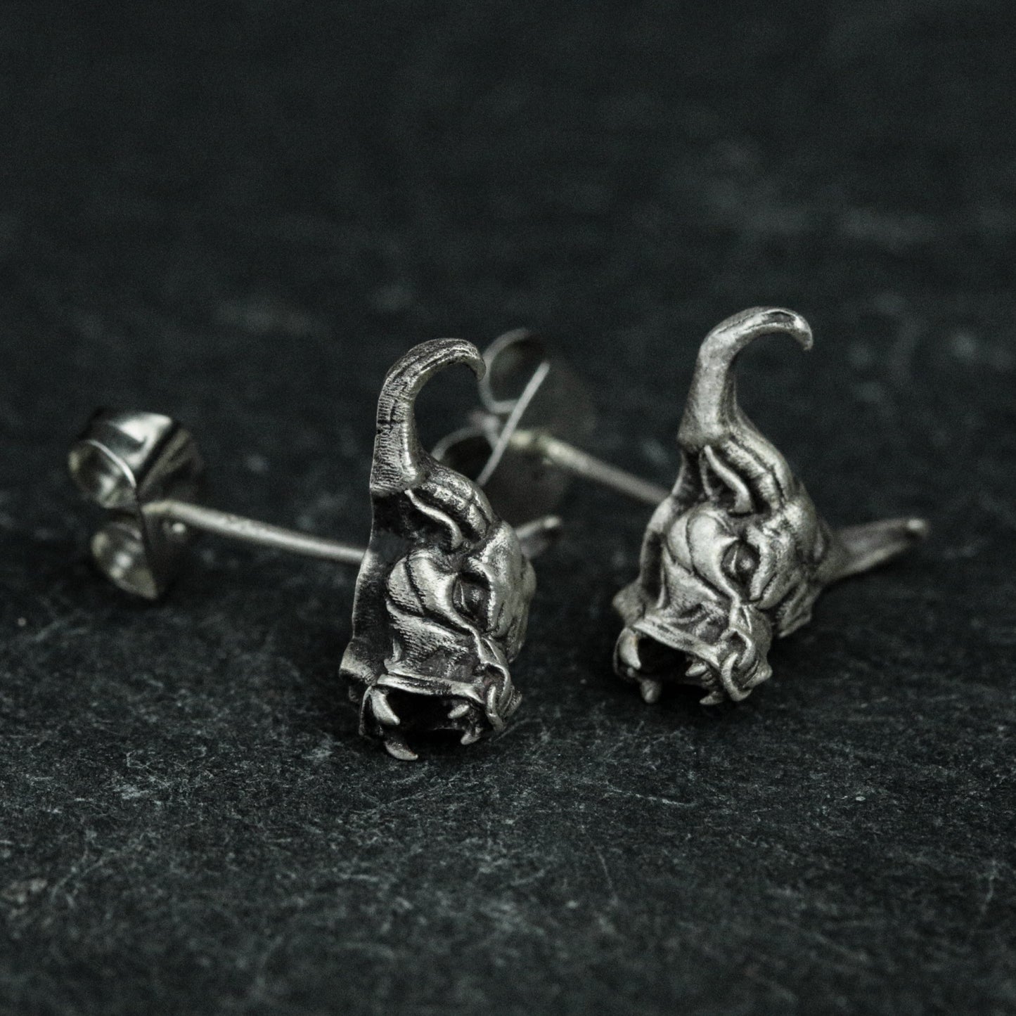 Sterling Silver Bull Head Stud Earrings, Bull Head Stud Earrings, Bull Horn Stud Earrings, Bull Stud Earrings, Gifts for Him, Gifts for Men