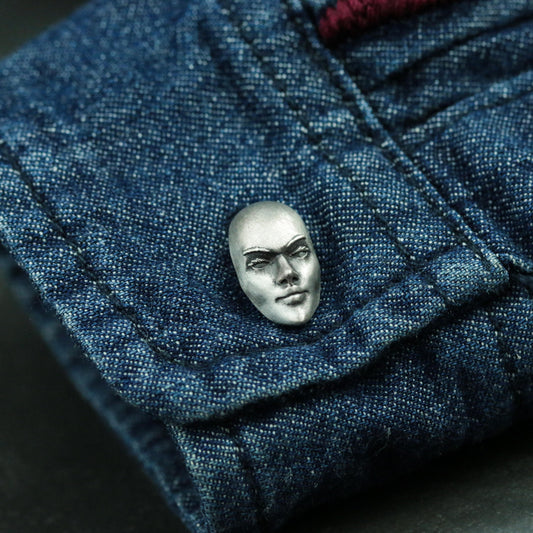 Woman face cufflinks 925 silver handmade, human face cufflinks accessories, personalized cufflinks precious gift - SATANHORN