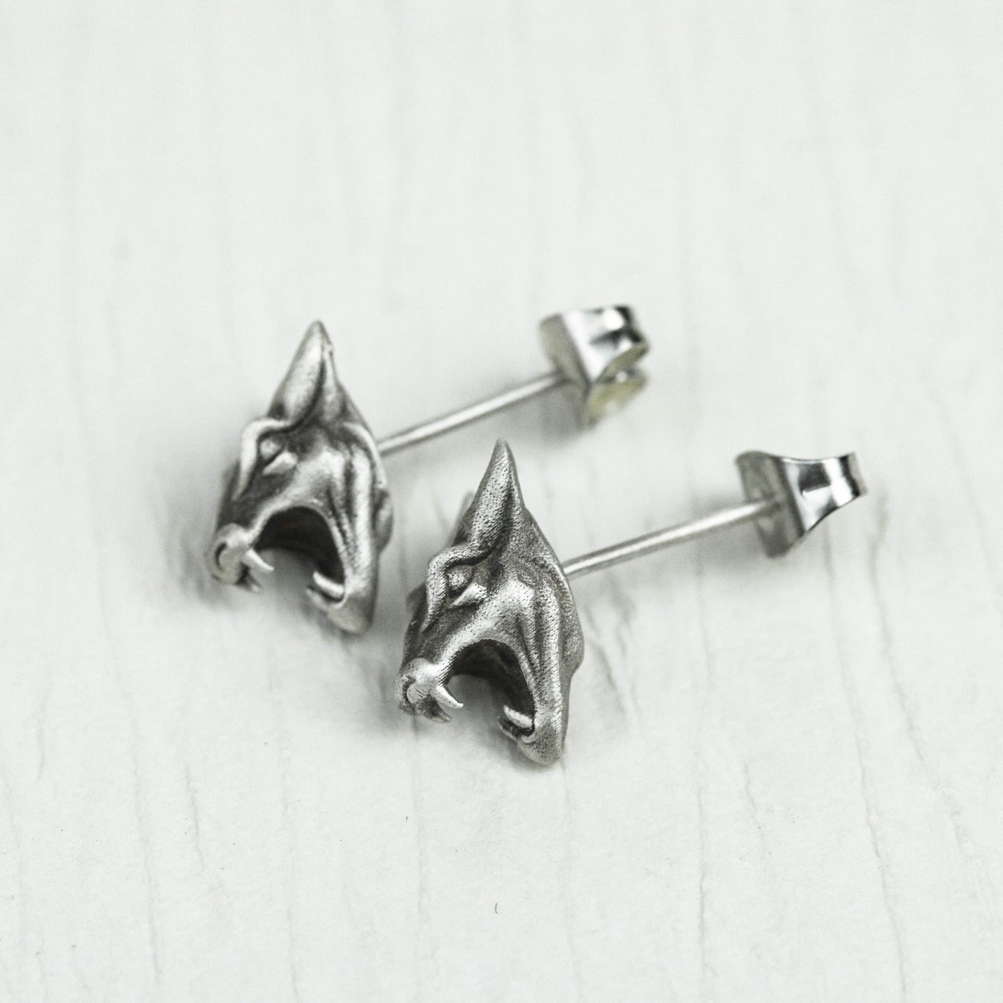 Rhino Head Stud Earrings, Rhino Stud Earrings, Sterling Silver Stud Earrings, Rhino Jewelry, Large Animals, Men's Gifts, Gifts for Him