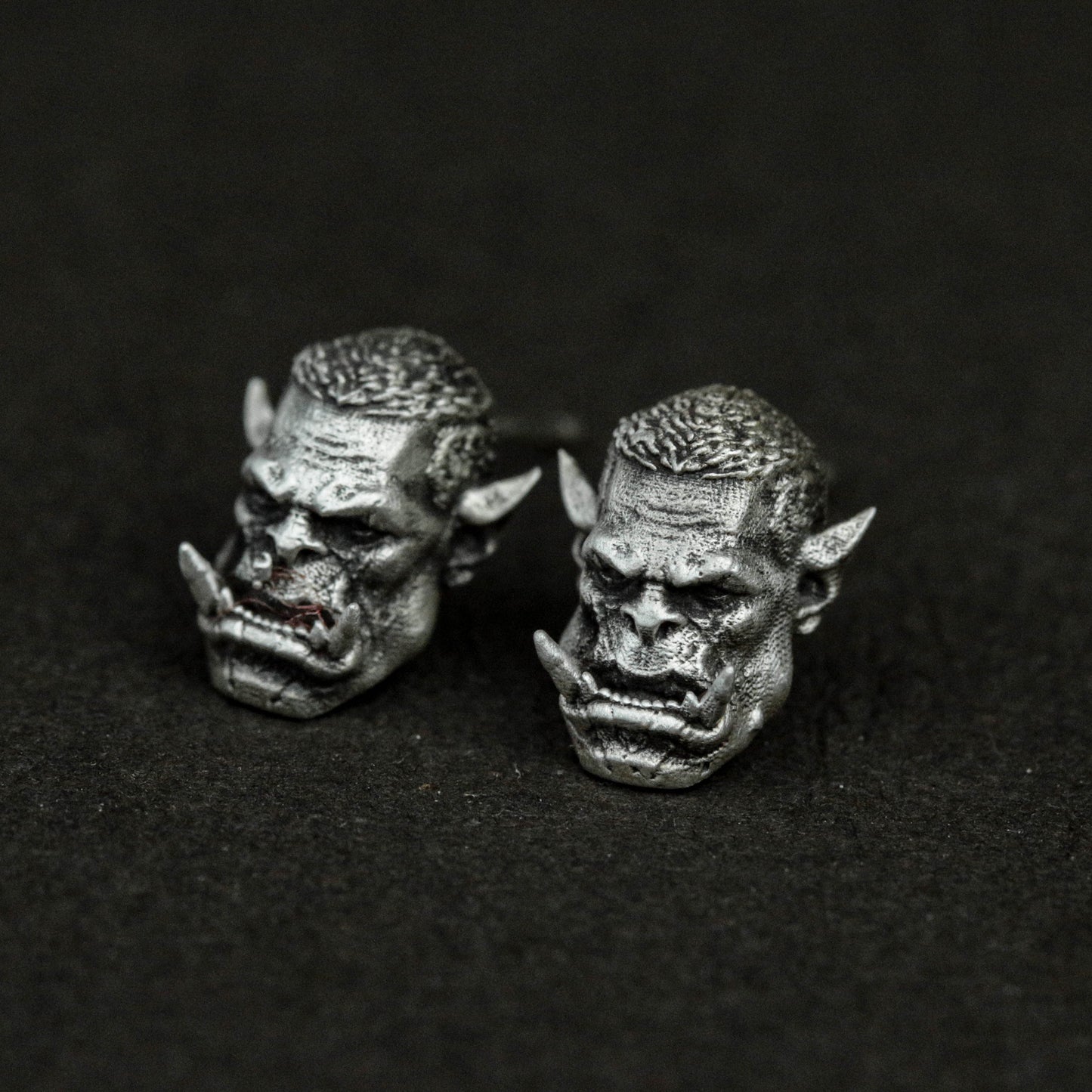 Tactical Fantasy Earrings - 925 Silver Handmade MMORPG Accessories for Men