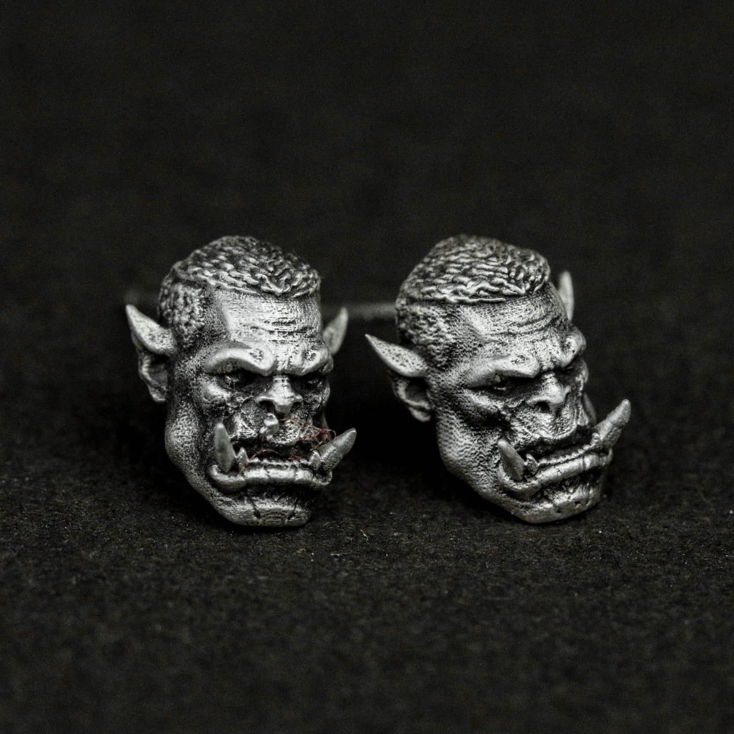 Tactical Fantasy Earrings - 925 Silver Handmade MMORPG Accessories for Men