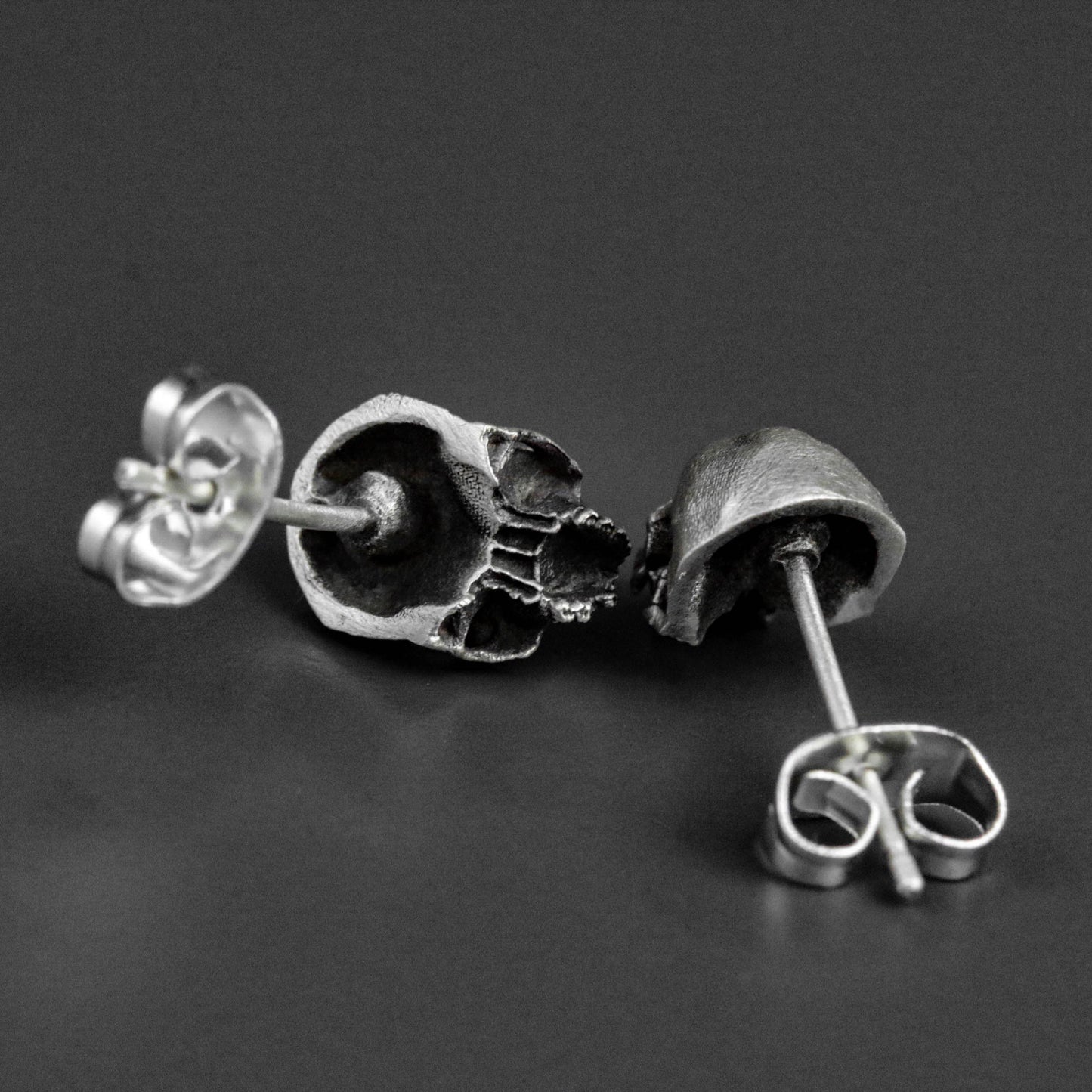 Jawless skull 925 silver Earrings, broken skull Earrings, sterling silver ghost vintage gothic Earrings gift-craftsman made