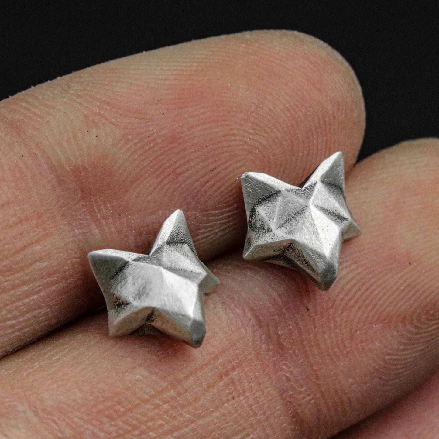 Simple fox 925 silver earrings, small animal silver earrings, forest animals cute minimalist design earrings gift