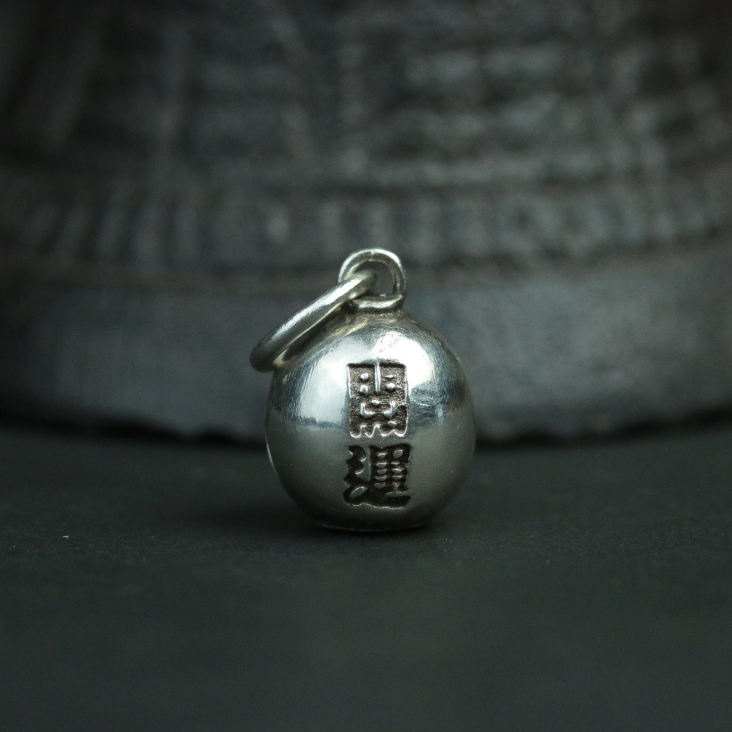 Lucky Daruma 925 Silver Pendant Daruma Egg Pendant, Onmyoji Necklace, Fu Pendant, Japanese Anime Jewelry, Brass Handmade Jewelry