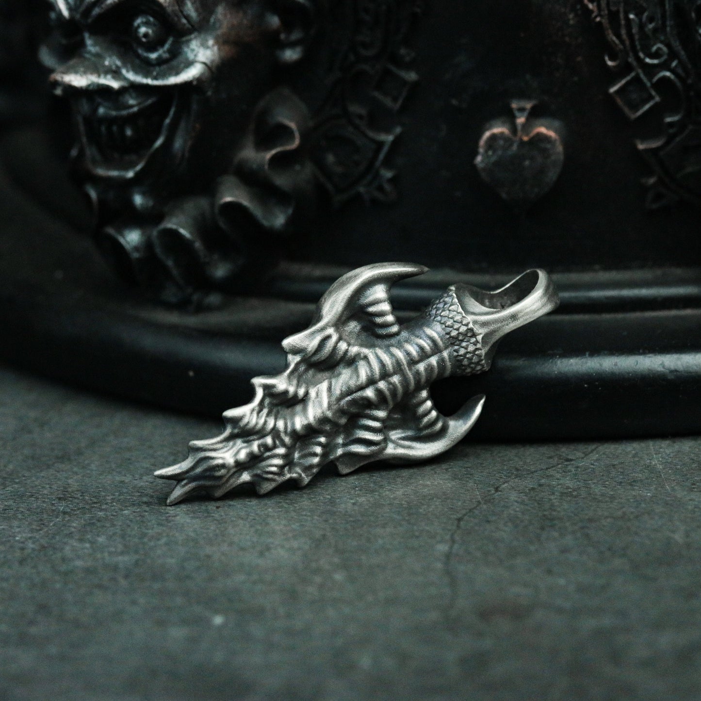 Dragon Tail 925 Silver Pendant Necklace, Dragon Necklace Personality Design, Animal Tail Design Men's Jewelry Silver Gift