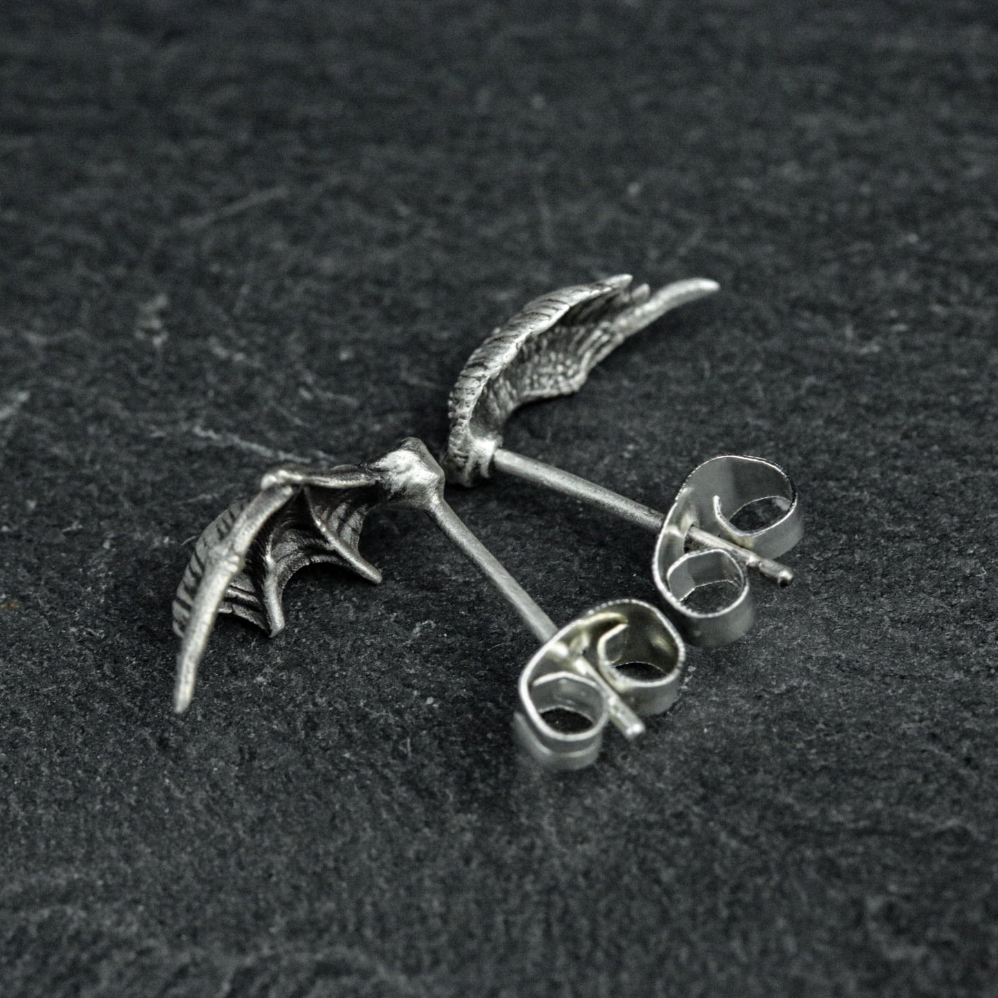 Angel Devil Stud Earrings, Sterling Silver Stud Earrings, Angel Wing Stud Earrings, Minimalist Jewelry, Gift for Her