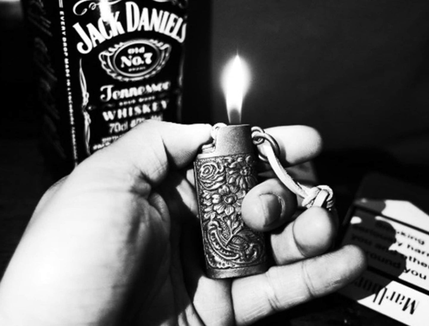Brass BAK lighter shell, brass retro pattern lighter shell