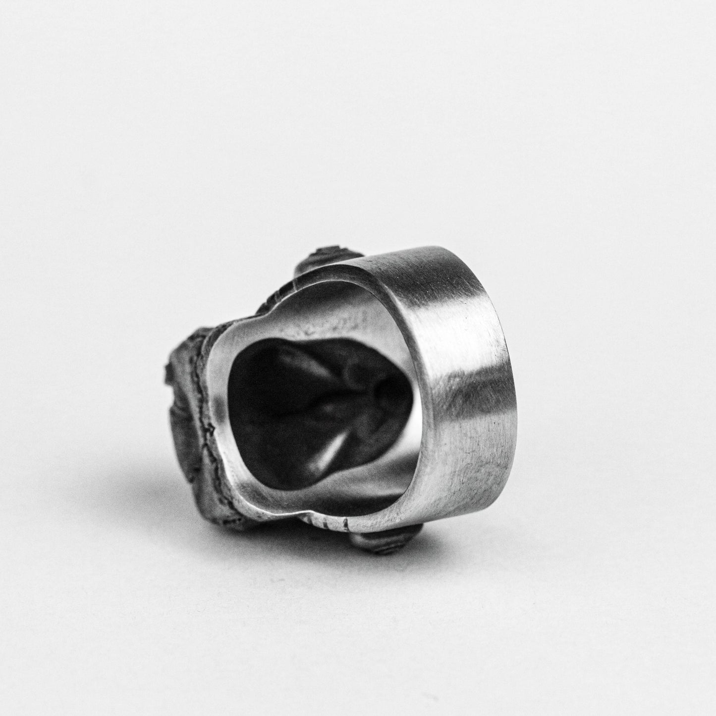 Gothic Skull Totem Ring Set - Hand-Forged 925 Silver Biker Collection