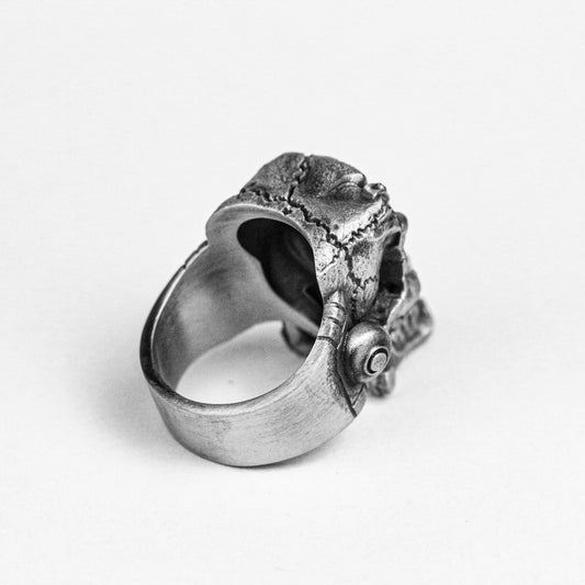 Gothic Skull Totem Ring Set - Hand-Forged 925 Silver Biker Collection