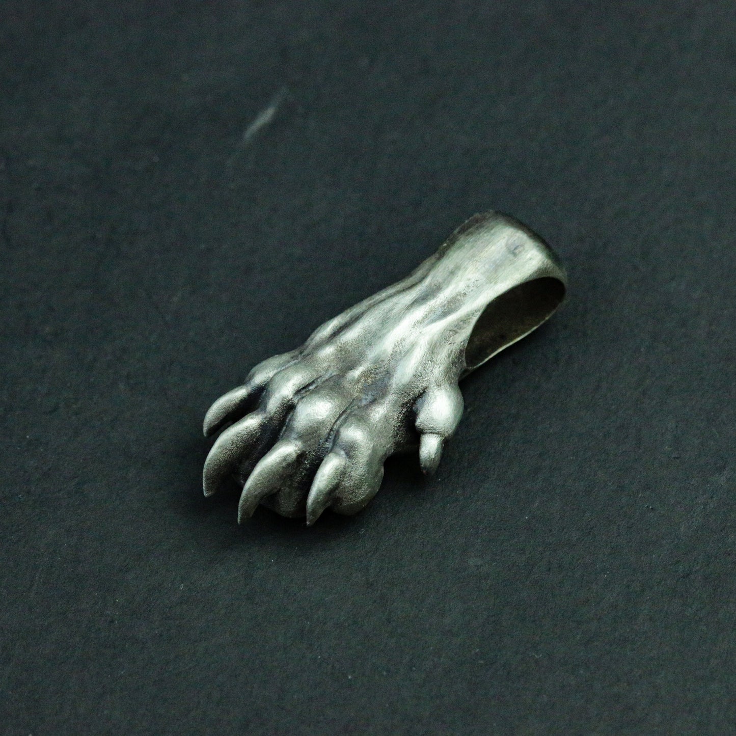 Bear paw 925 silver pendant necklace, animal paws silver jewelry, handmade silver animal jewelry personalized gifts - SATANHORN