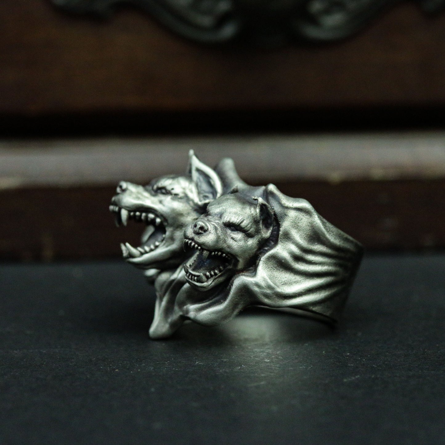 Hell three head dog 925 silver pendant necklace, dog head silver pendant jewelry, vicious dog jewelry personalized gifts - SATANHORN