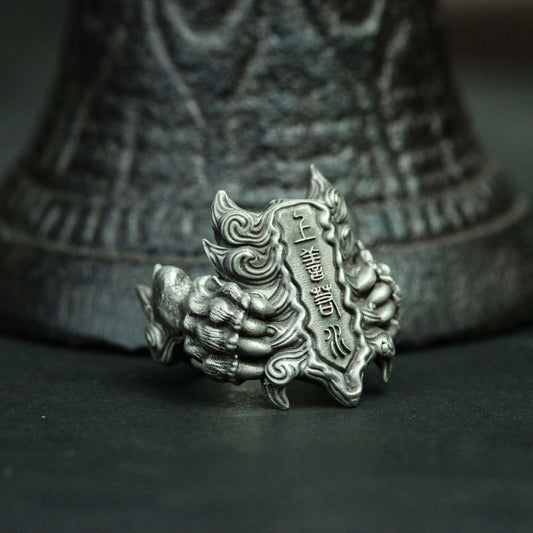 Shangshan Rushui 925 silver ring, monster claw silver ring, Chinese idiom jewelry personalized gift - SATANHORN