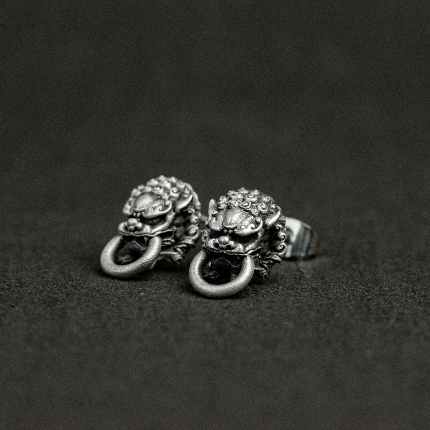 925 sterling silver lion head earrings, lion earrings, lion jewelry, natural earrings
