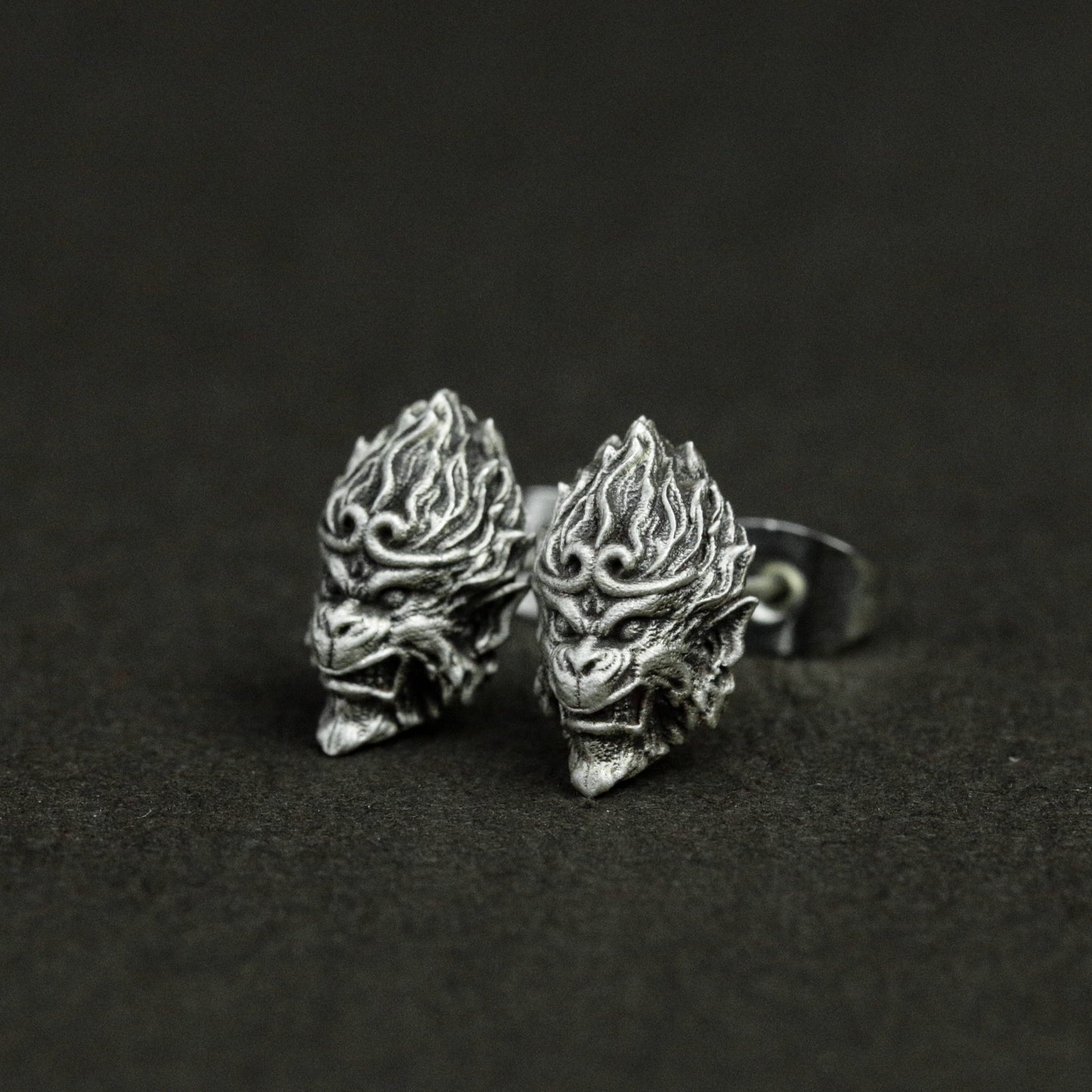 Sterling silver Monkey King earrings, Monkey King earrings, monkey earrings, Monkey King earrings gifts for him
