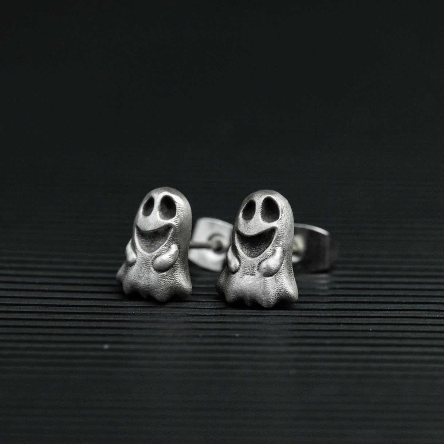925 silver ghost stud earrings, ghost accessories, ghost jewelry, gifts for men, fun stud earrings