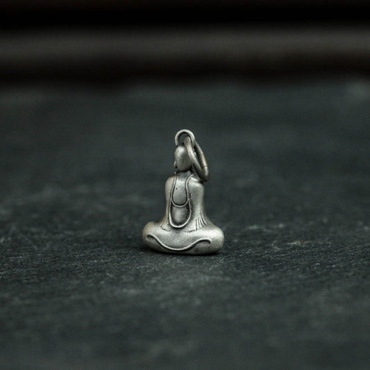 925 sterling silver monk pendant, monk necklace, buddhist pendant, buddhist jewelry, gift for her, lucky pendant