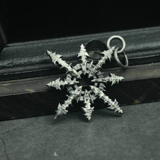 925 Silver North Star Compass Charm Necklace,Polaris Celestial,Adventure Travel Navigation