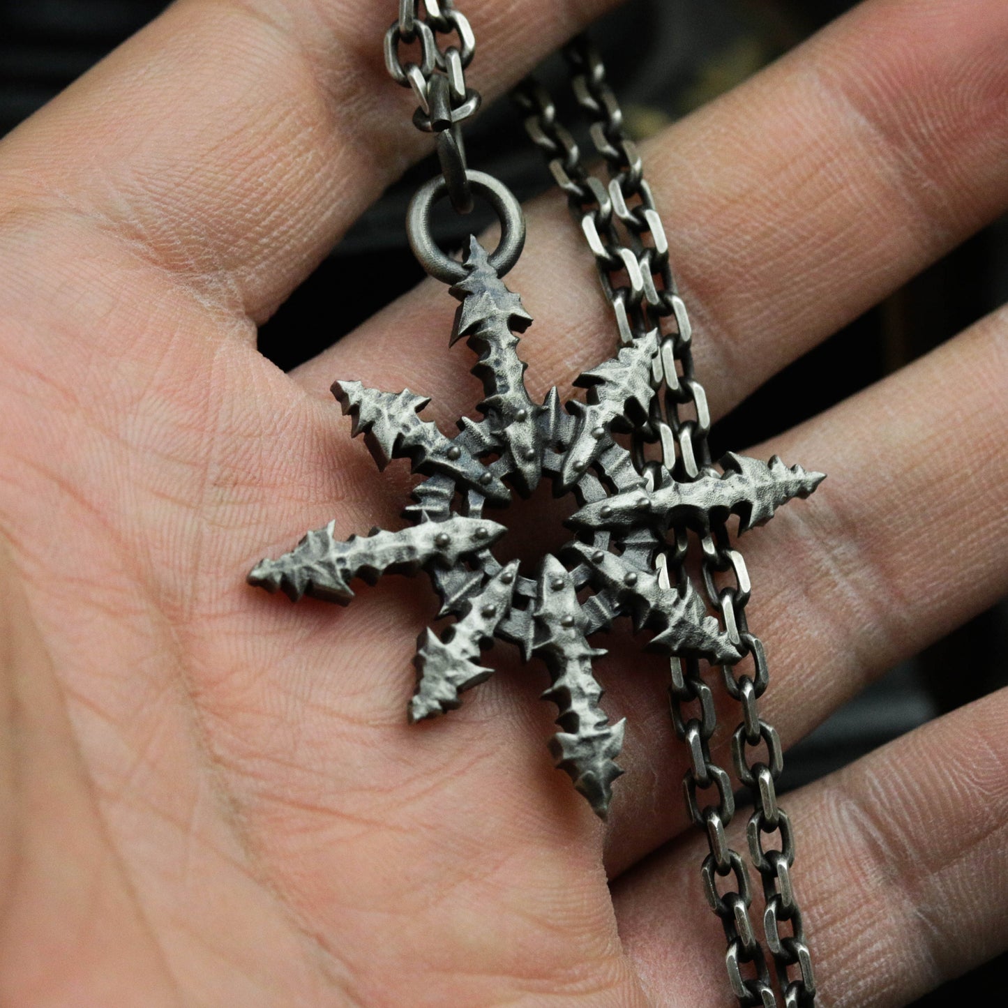 925 Silver North Star Compass Charm Necklace,Polaris Celestial,Adventure Travel Navigation