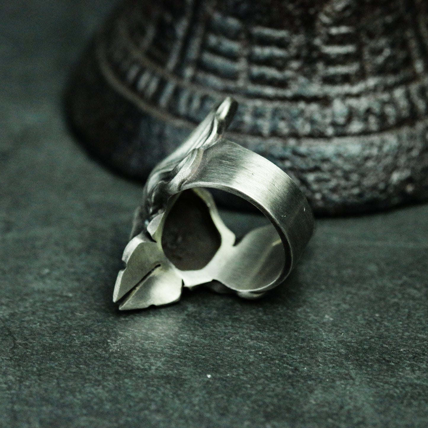 Flying Spartan Mask 925 Silver Ring, Wings Undead Spartan Silver Handmade Ring Gift - SATANHORN