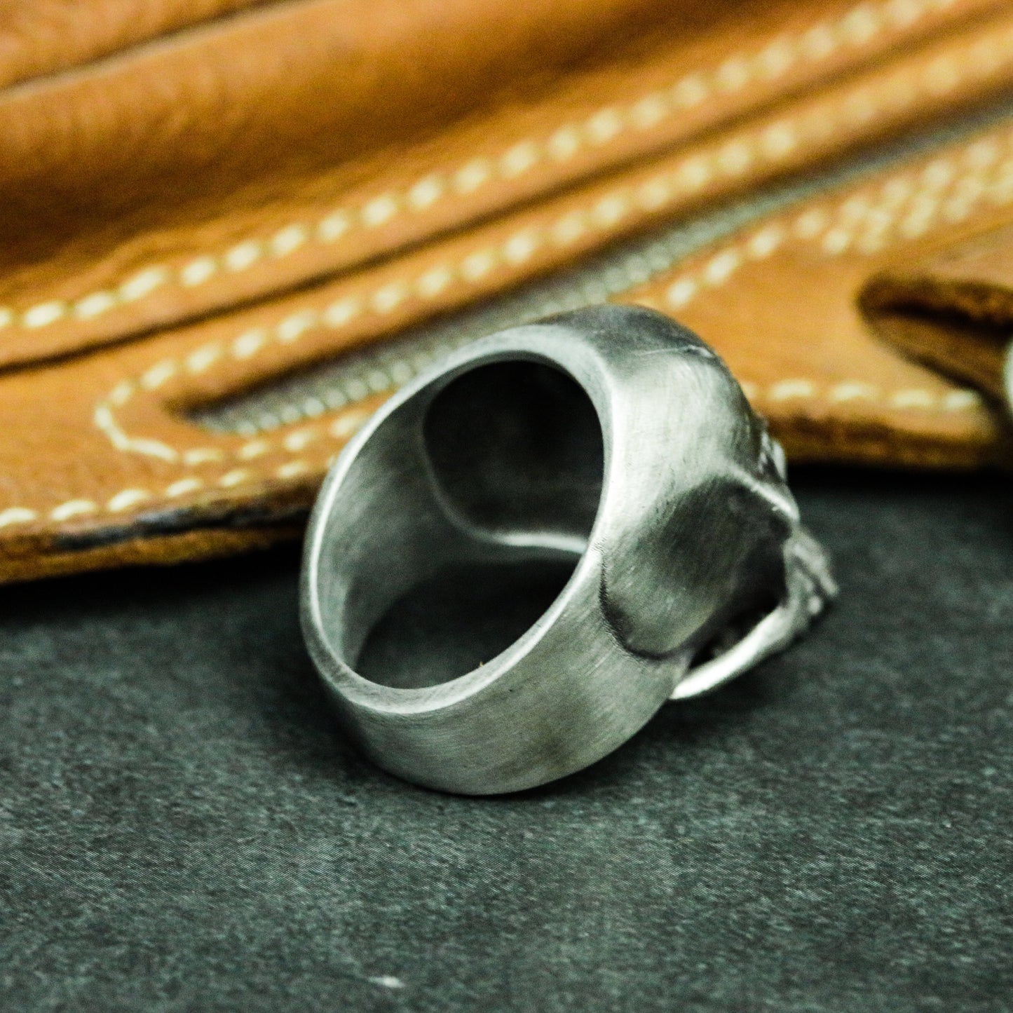 Broken Skull 925 Silver Ring, Gothic Skull, Cracked Jawless Skull, Silver Handmade Ring Gift - SATANHORN