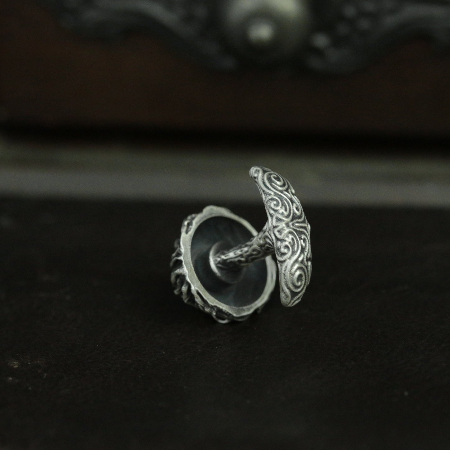 925 Silver Lost Devil's Pupil Eye of Sauron Cufflinks, Magic Lord of the Rings Cufflinks