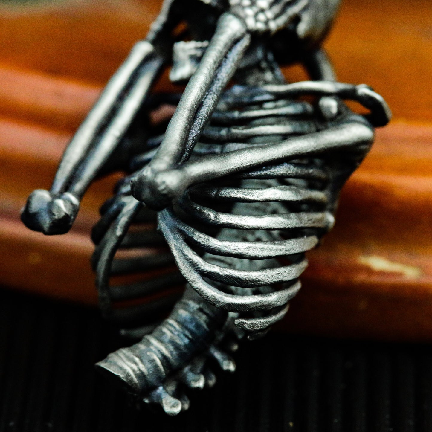 The Scream" skull version 925 silver pendant necklace, Munch Skrik art painting design handmade silver jewelry gift - SATANHORN