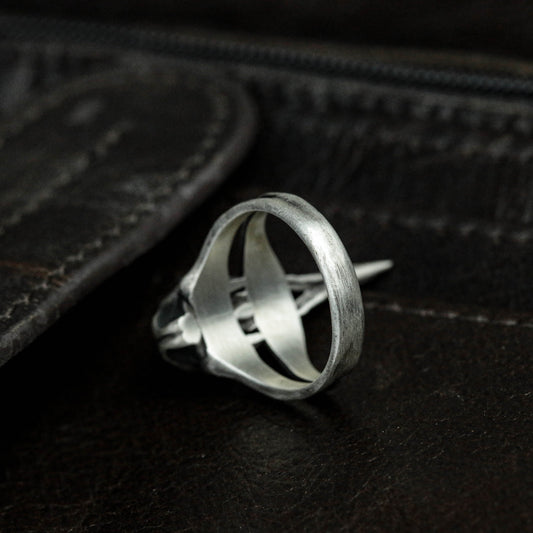 925 silver Indian bird ring,divine bird ring,skull bird ring,Indian totem,bird head ring,gift for her