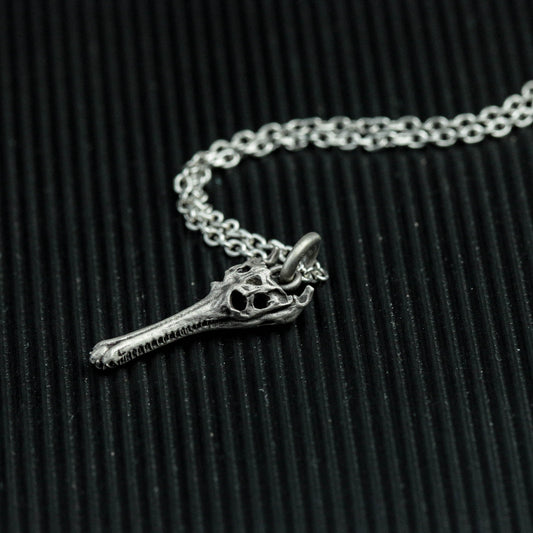 925 Silver Crocodile Skull Pendant, Crocodile Pendant, Skull Pendant, Fossil Skull Pendant, Mother's Day Gift