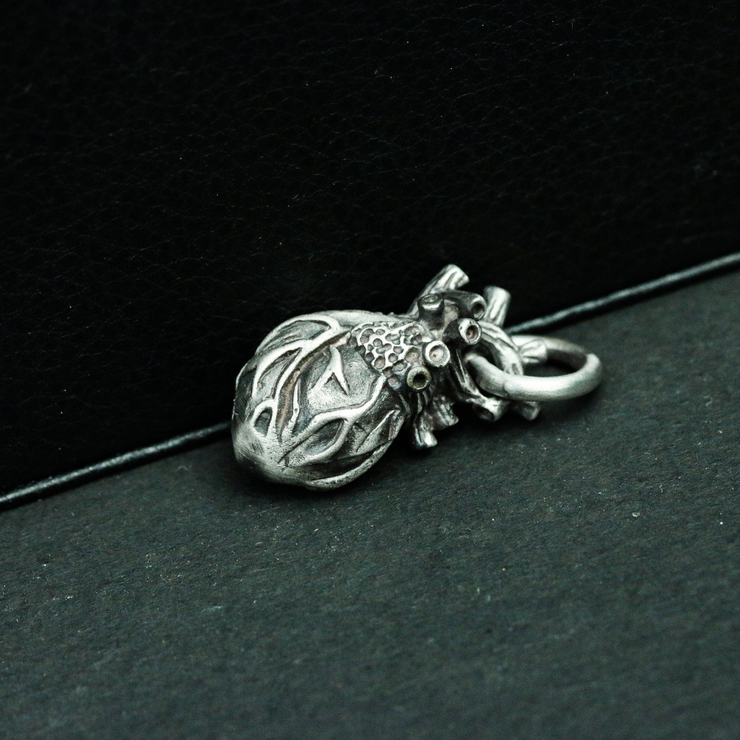 Human Heart 925 Silver Pendant Necklace, People Organ Silver Handmade Pendant Gift, Gothic Heart Necklace