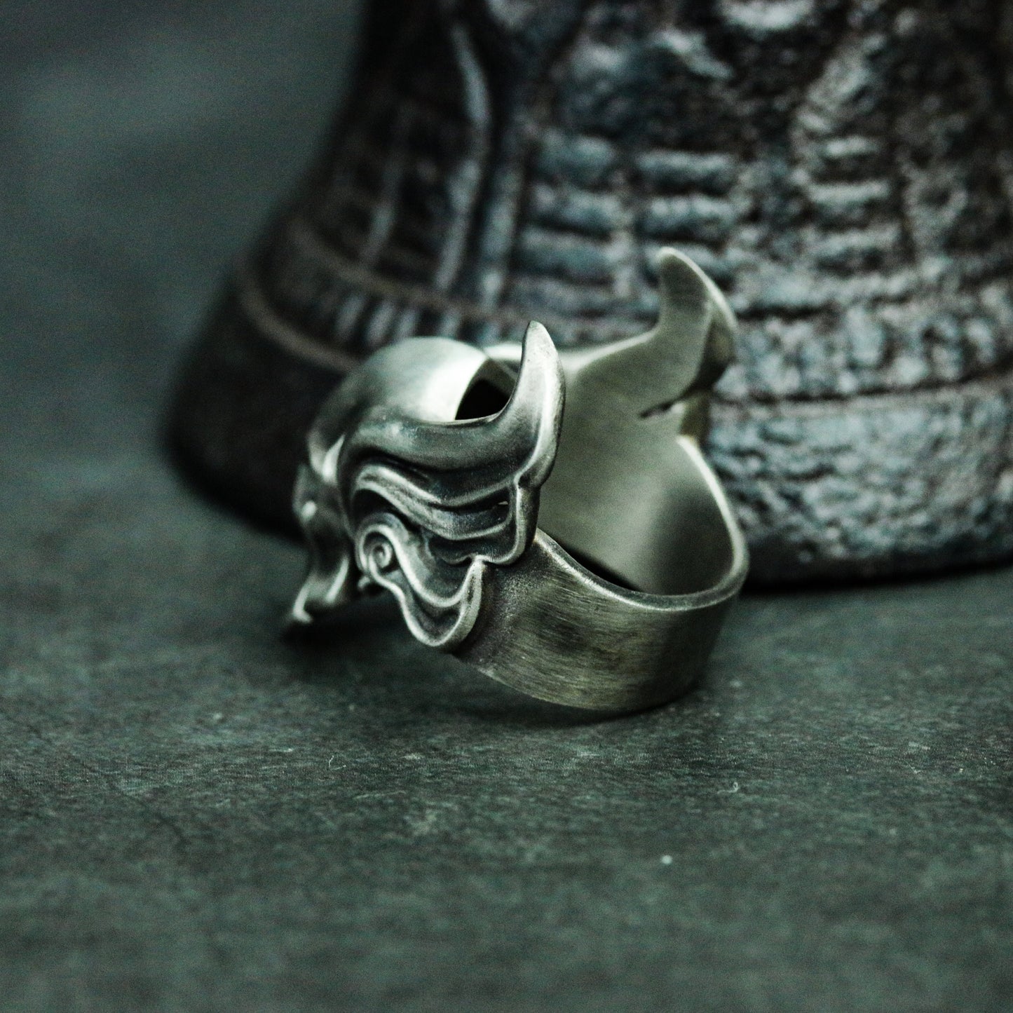 Flying Spartan Mask 925 Silver Ring, Wings Undead Spartan Silver Handmade Ring Gift - SATANHORN