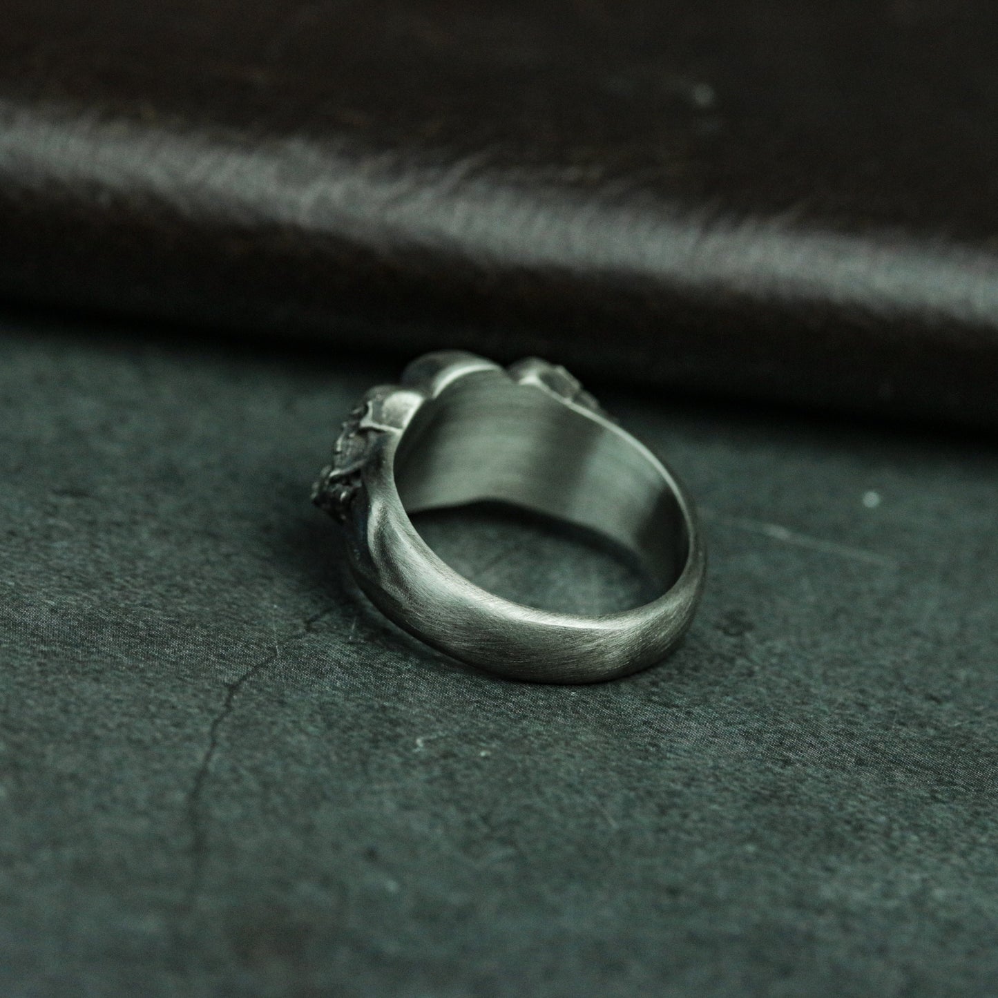 Punk Skull Silver Ring, Gathered Skull Ring, Alternative Mechanical Skull Ring Gift Special
