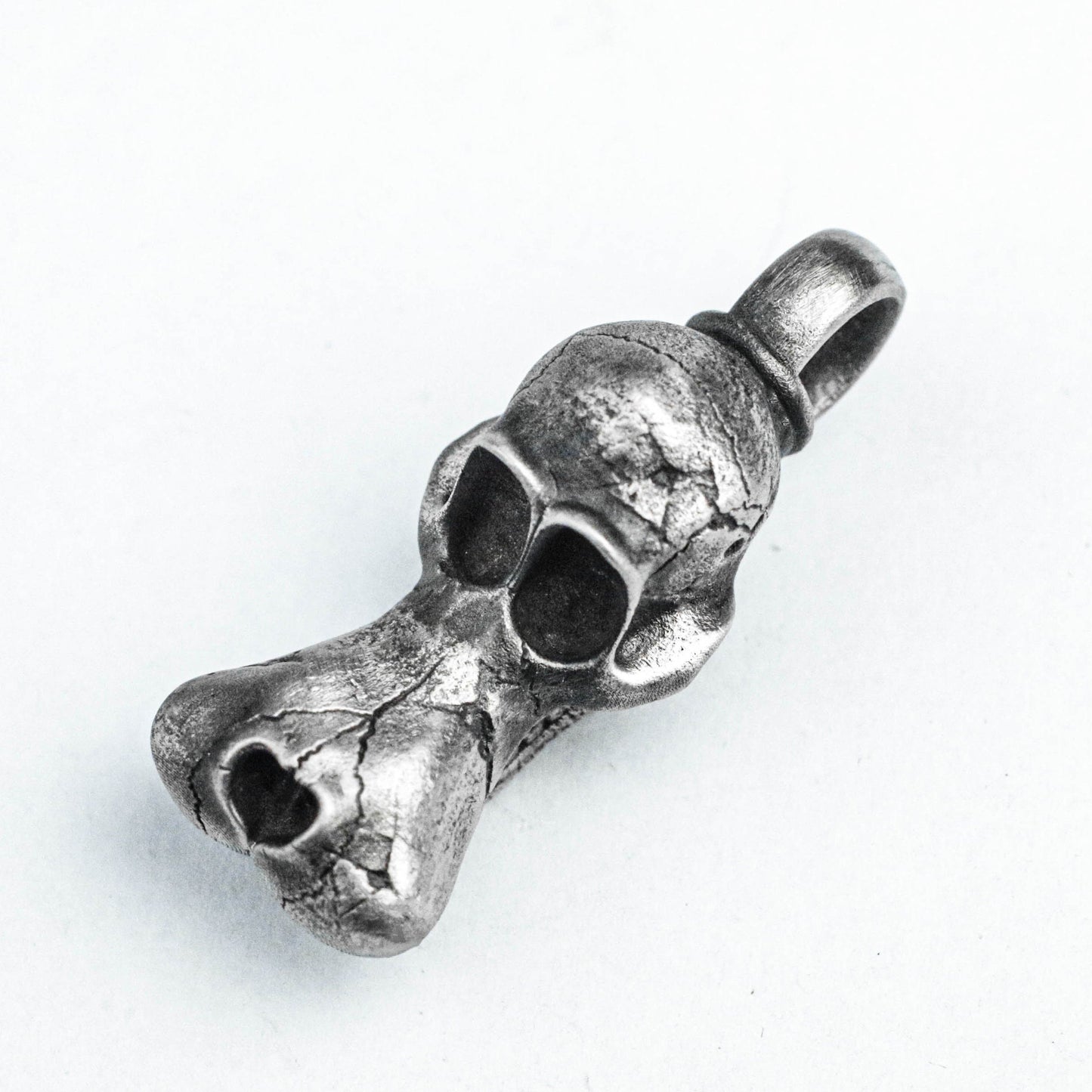 Sunglasses Dog Skull Charm Necklace Big Tooth Vintage 925 Silver Pendant