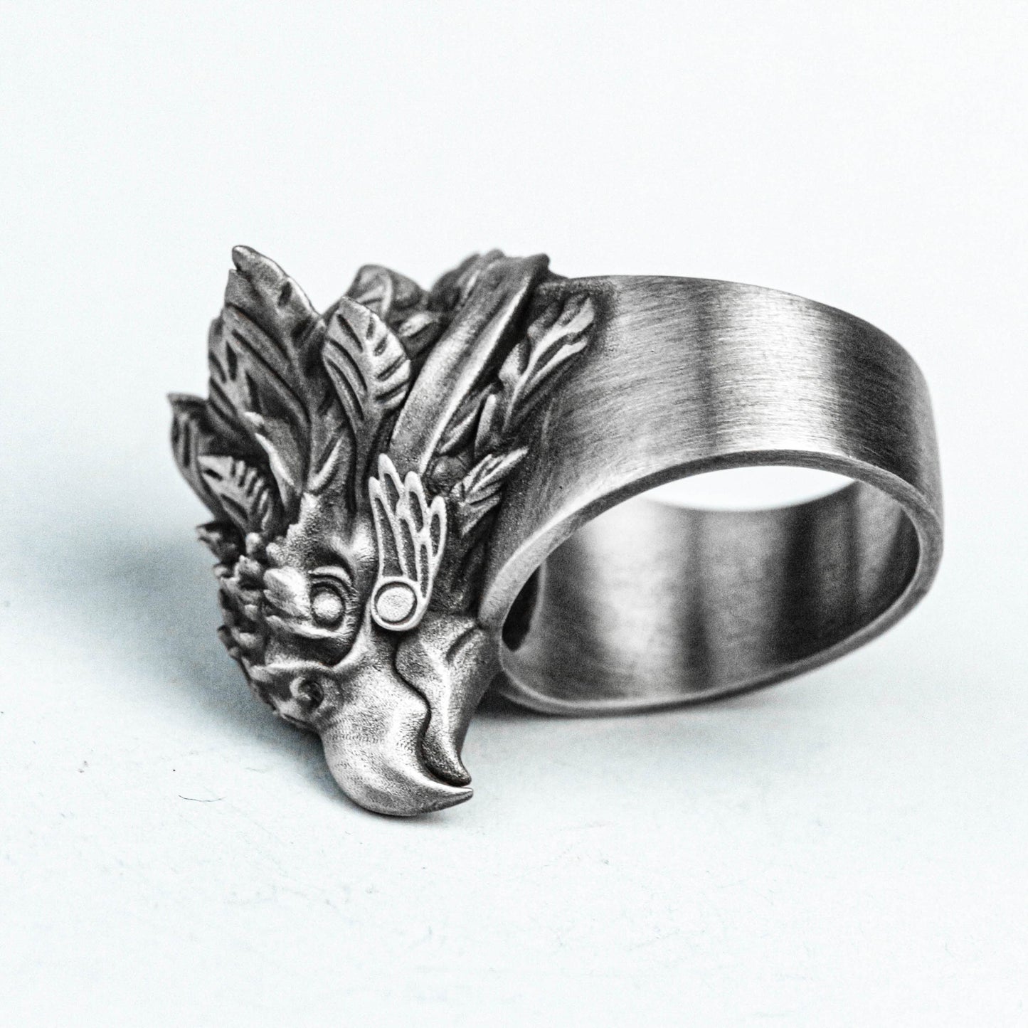 Hand Carved Jewelry, 925 Silver Divine Beast Silver Jewelry, Gryffindor Beast Ring, Gryphon Silver Ring, Eagle Brass Ring, Condor Charm