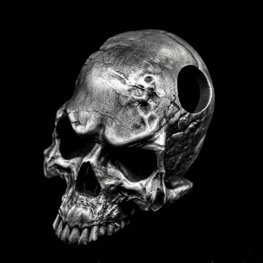 925 Sterling Silver Half Skull Pendant, Perforated Pendant, Fierce Brass Necklace, Devil Versatile Silver, Retro Classic Style,