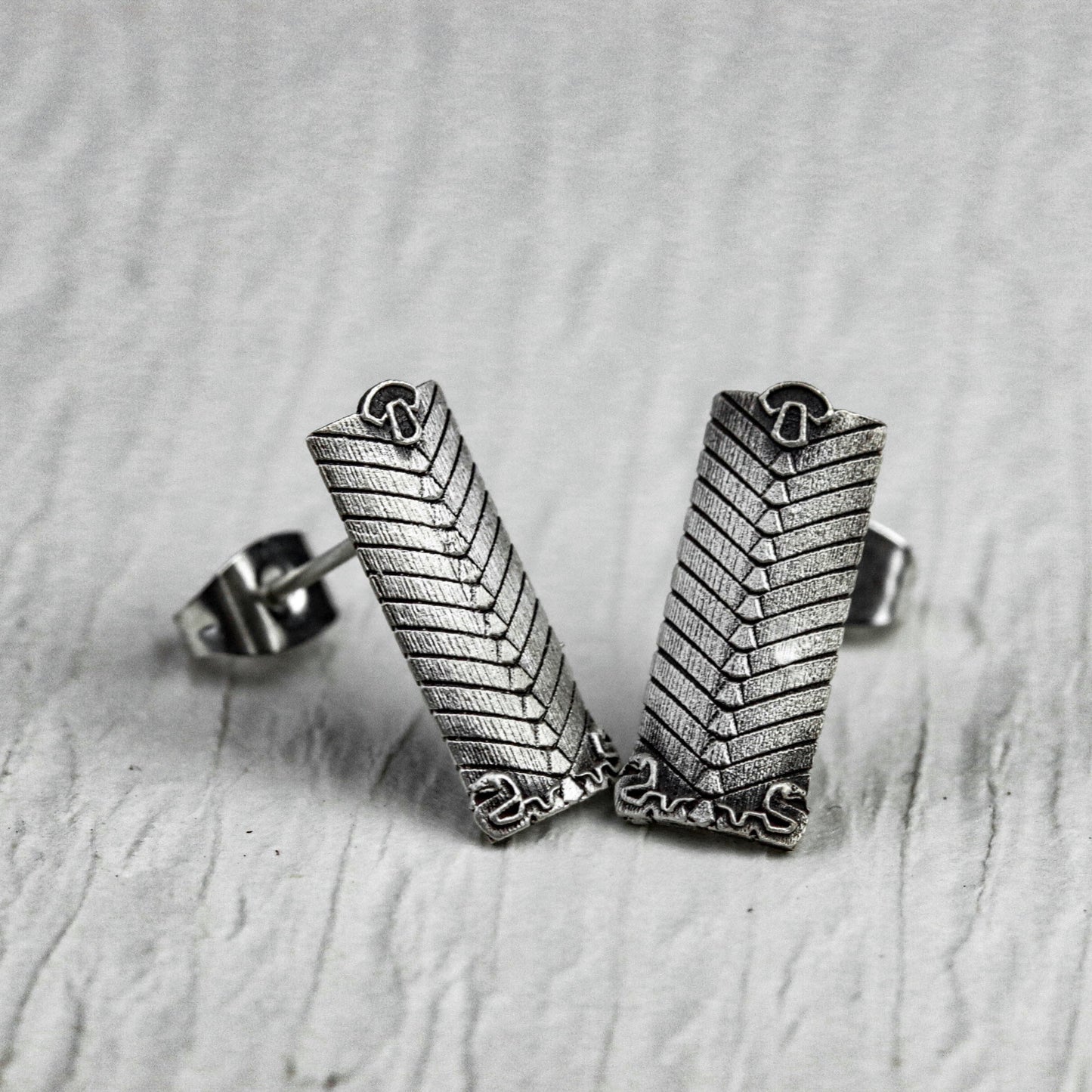 Shield 925 silver earrings, warrior silver earrings, handmade gifts, personalized square earrings