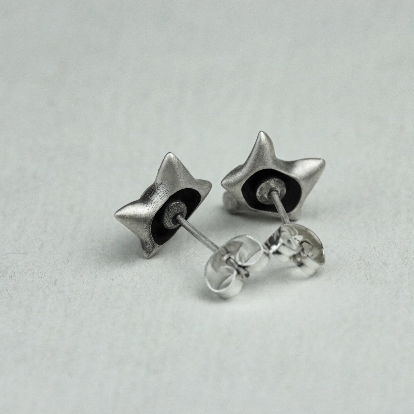 Fox 925 Silver Earrings, Animal Silver Earrings, Simple Stud Earrings Charm-Handmade