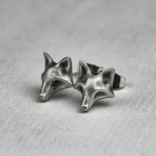 Fox 925 Silver Earrings, Animal Silver Earrings, Simple Stud Earrings Charm-Handmade