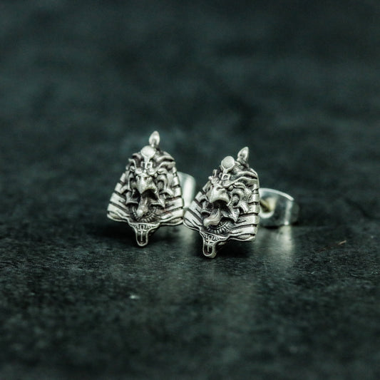 Horus 925 silver earrings, ancient egypt pharaoh silver earrings, eye of horus earrings-handmade