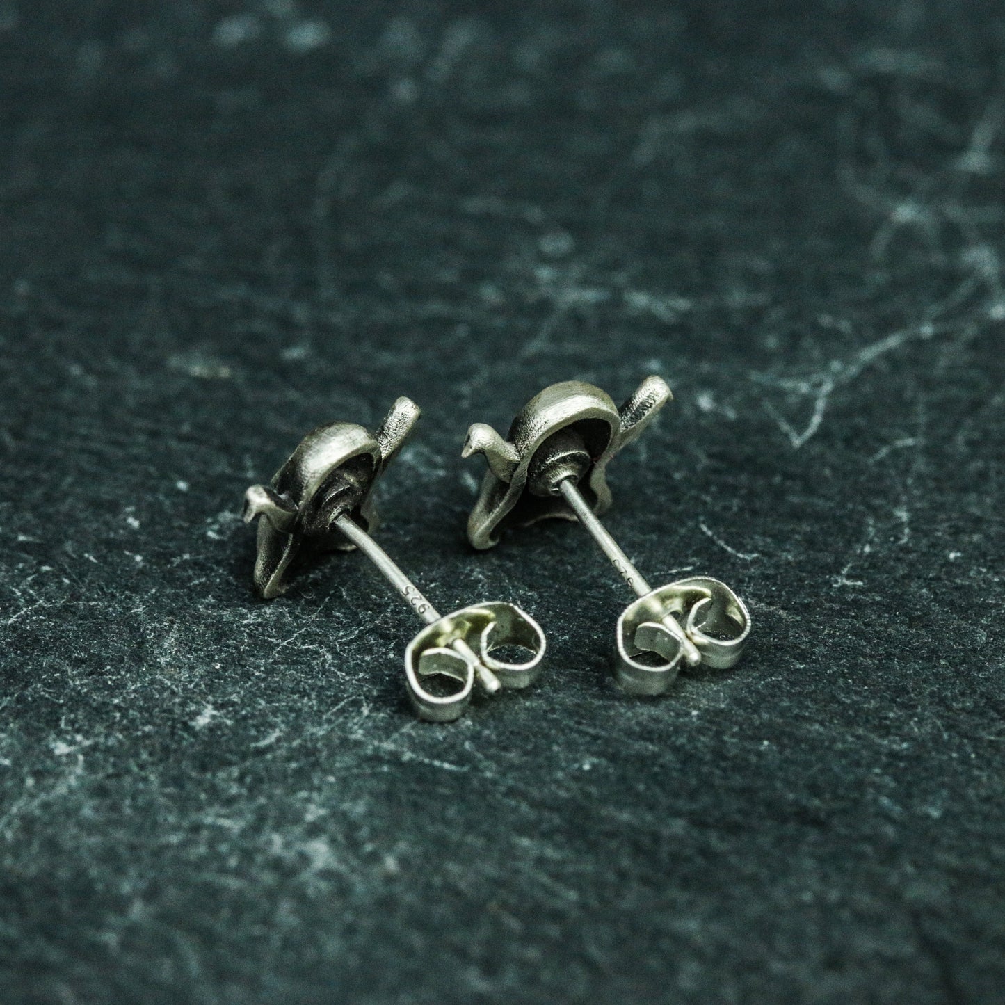 Ghost 925 Silver Earrings, Weird Undead Silver Earrings, Gothic Necro, Hip Hop Earrings - Handmade