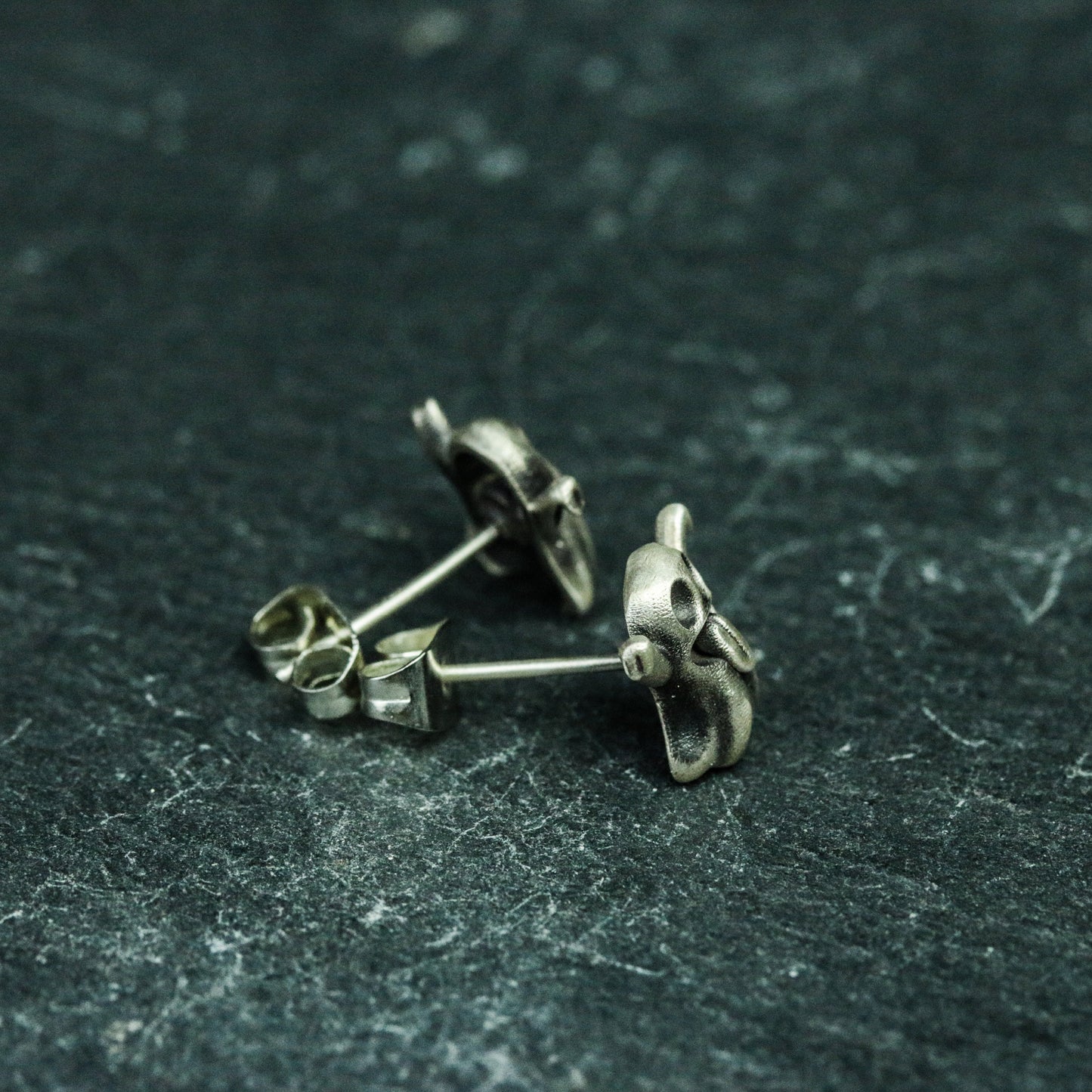 Ghost 925 Silver Earrings, Weird Undead Silver Earrings, Gothic Necro, Hip Hop Earrings - Handmade