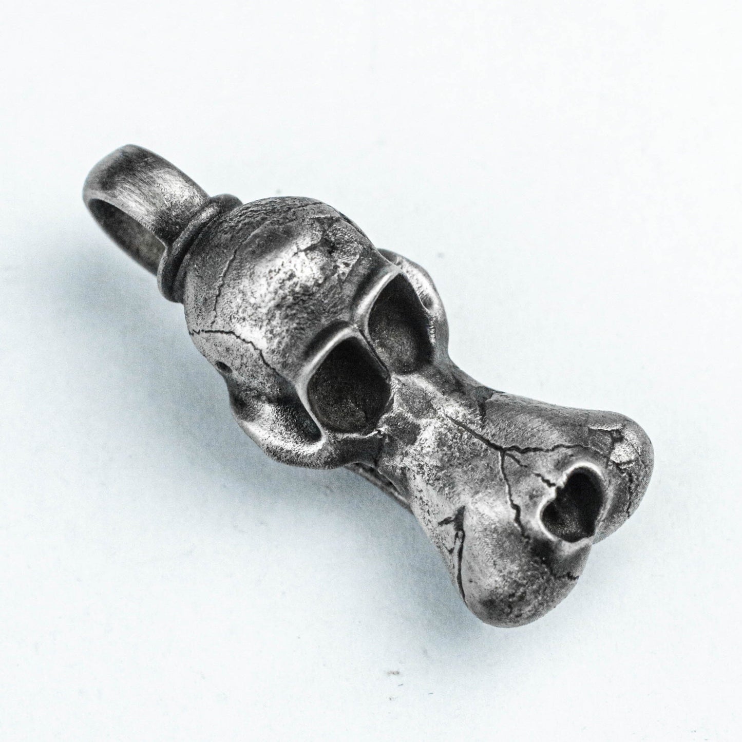 Sunglasses Dog Skull Charm Necklace Big Tooth Vintage 925 Silver Pendant