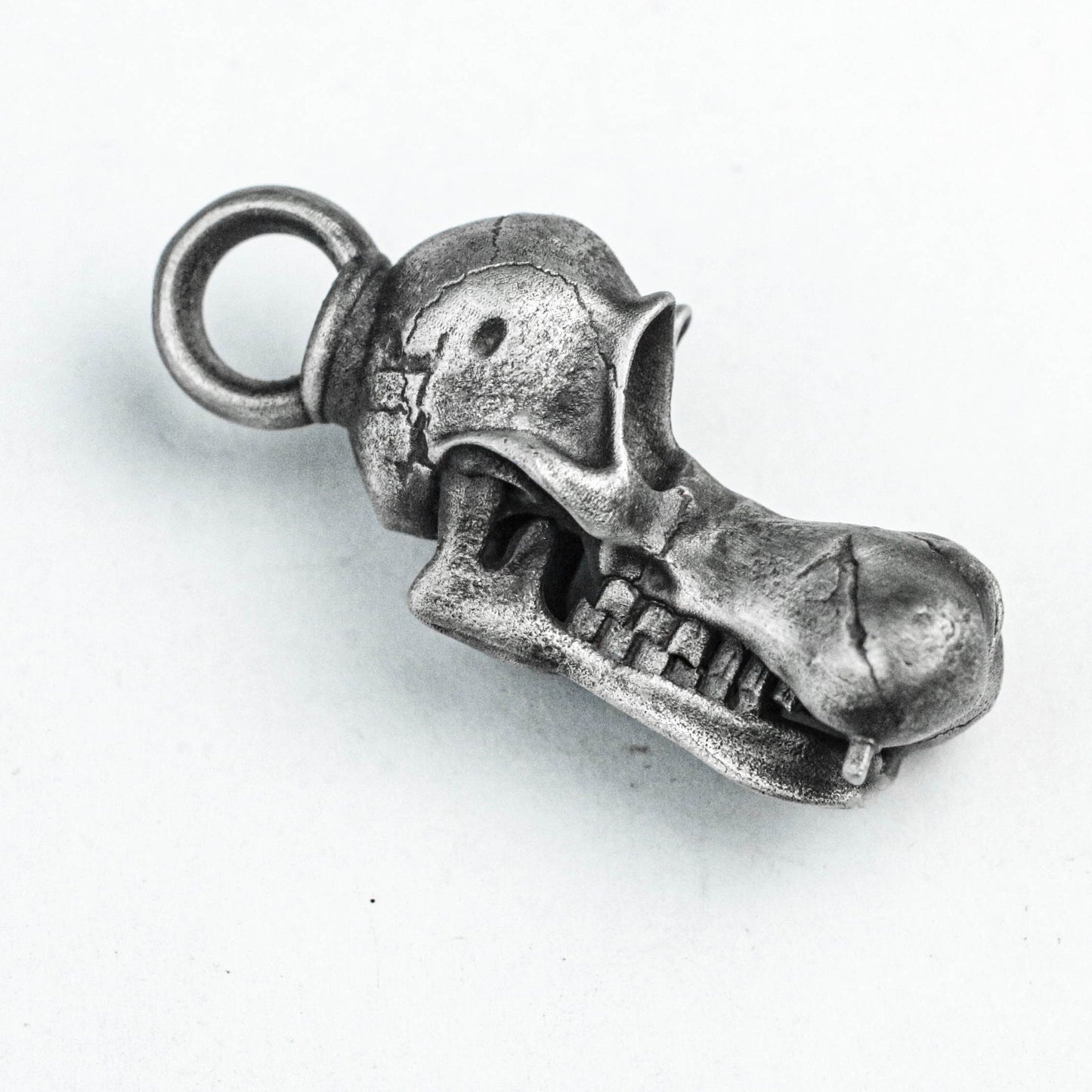 Sunglasses Dog Skull Charm Necklace Big Tooth Vintage 925 Silver Pendant
