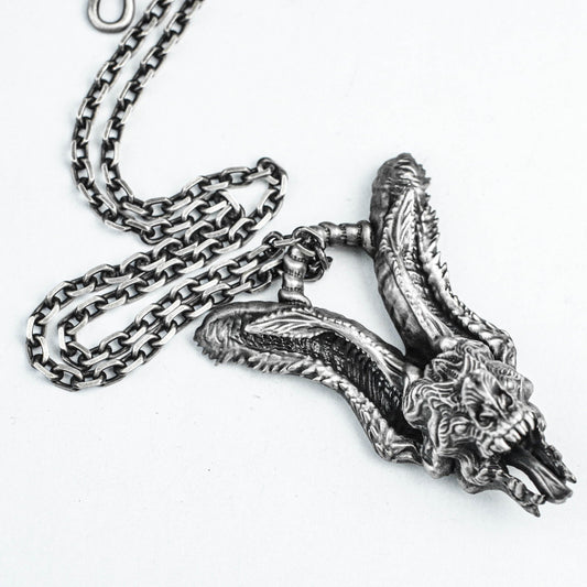 Original Design Silver Jewelry, Gargoyle Pendant, Bat Brass Pendant, Key Pendant, Men's Ornament, Vintage Brass Ornament