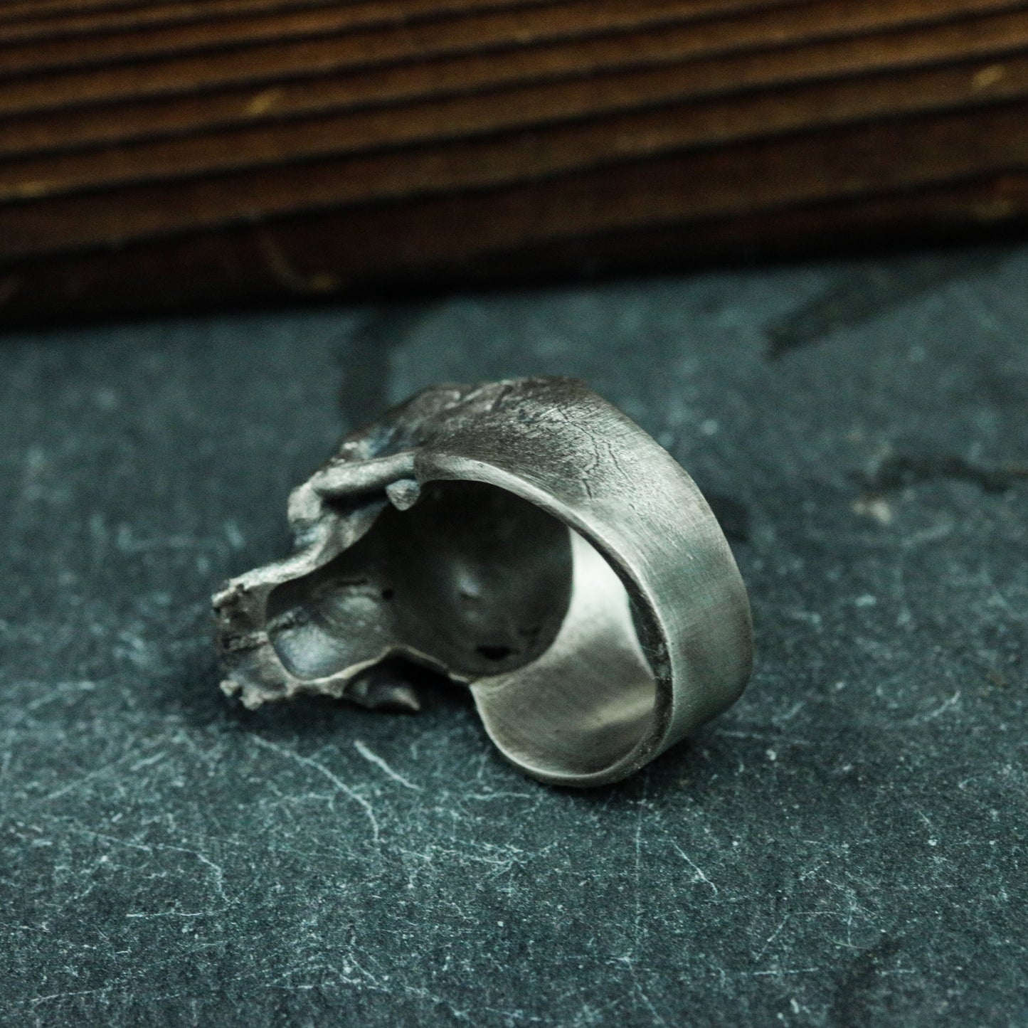 Brain Skull Silver Ring - Jawless Gothic Skull Ring - Sterling Silver Ring Gift Personality Unique - SATANHORN