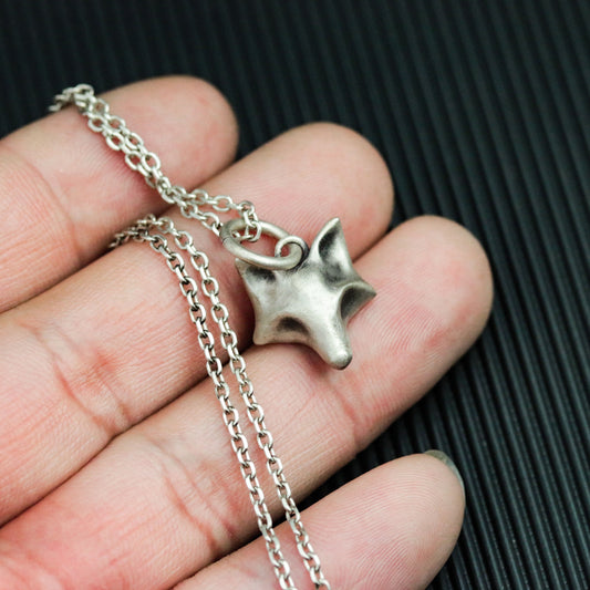 fox 925 silver pendant necklace, fox jewelry, simple animal silver jewelry, personalized handmade silver necklace-handmade